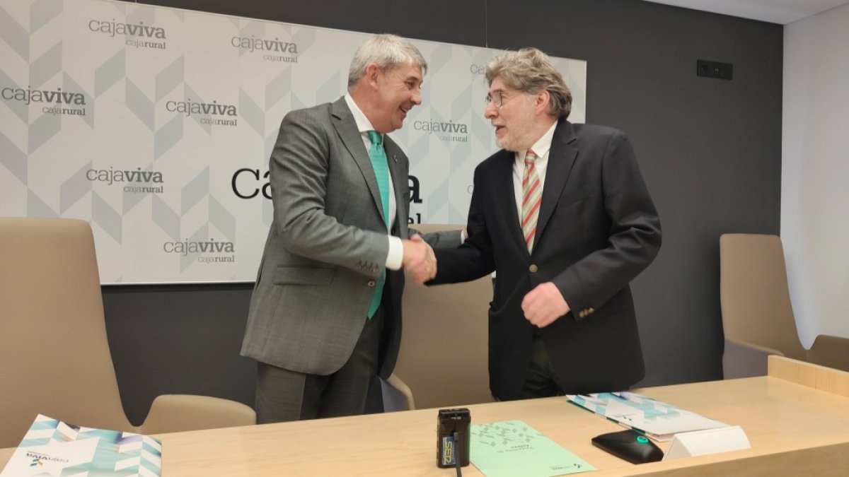 Hontoria y Mayoral antes de la firma del convenio. ECB