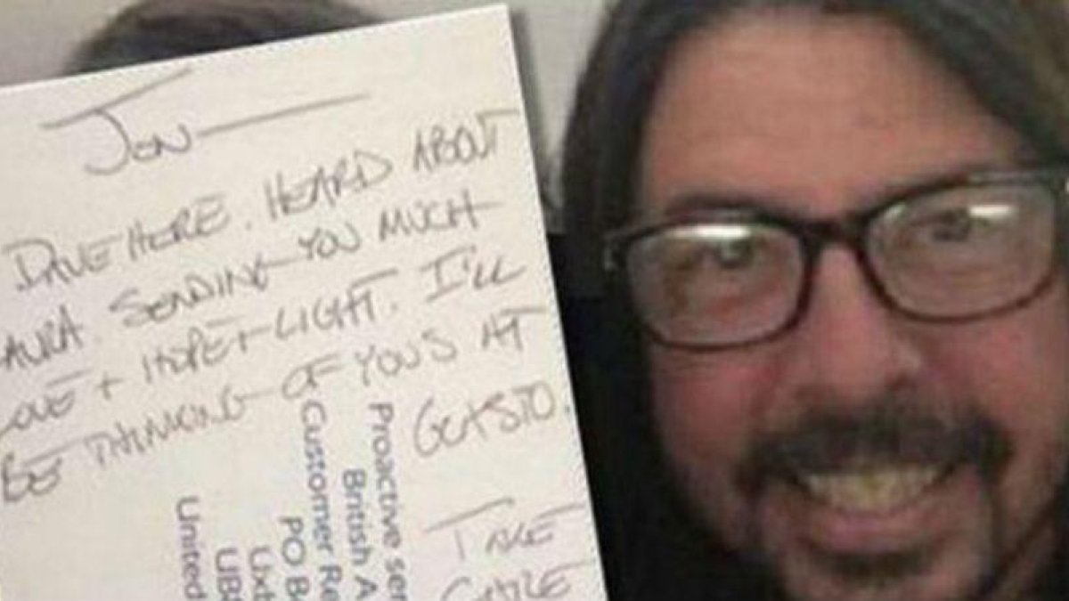Dave Grohl muestra sus condolencias a Jon Plane.-TWITTER / FOO FIGHTERS