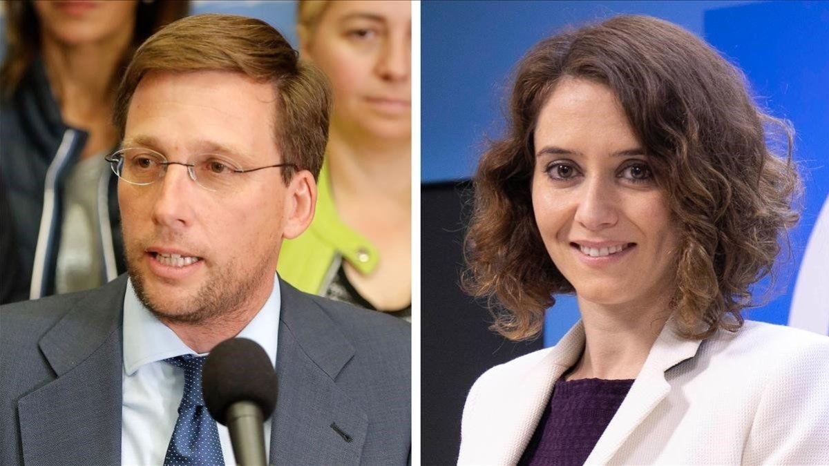 Almeida y Ayuso, los elegidos como candidatos al Ayuntamiento y a la Comunidad de Madrid, respectivamente.-EL PERIÓDICO