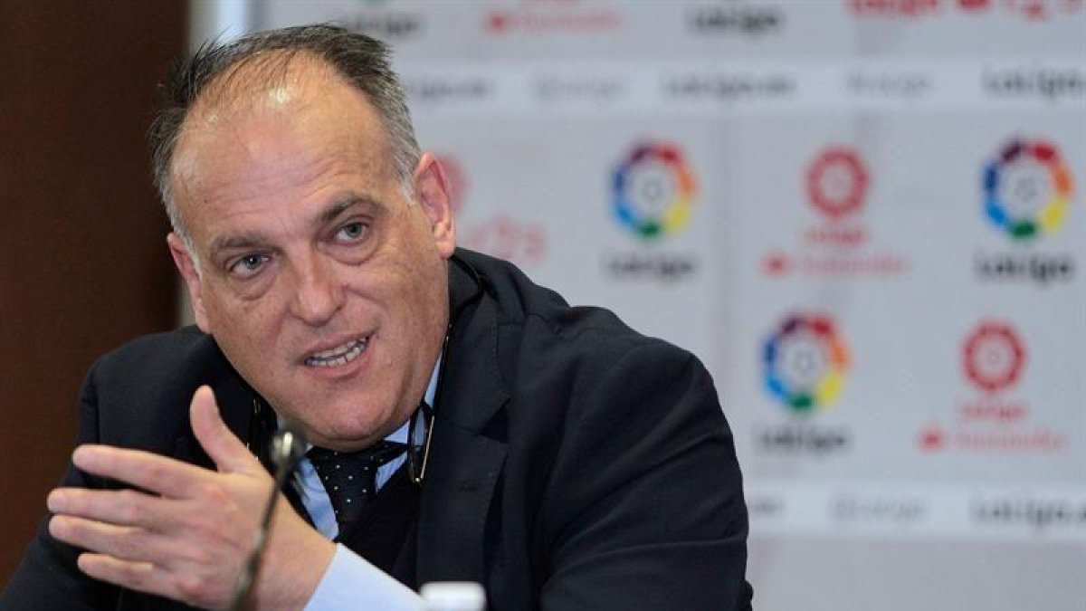 El presidente de la Liga de Fútbol Profesional (LFP), Javier Tebas.-EFE