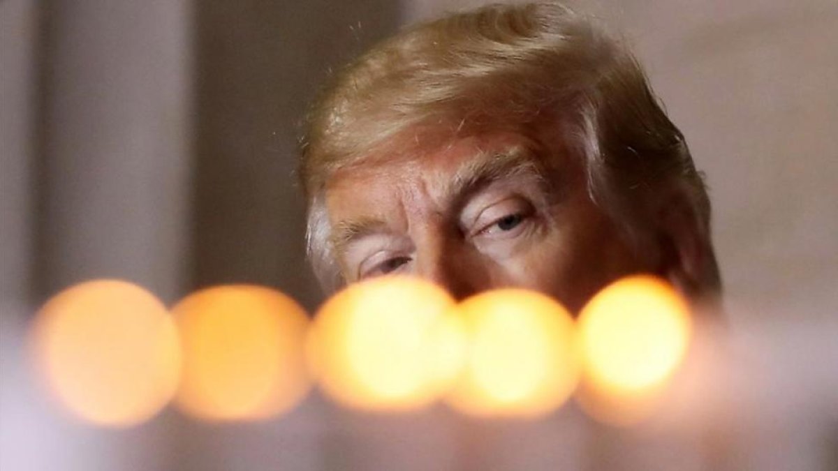Trump, en el Congreso, este martes, en un acto de conmemoración del Día del Holocausto.-MARK WILSON