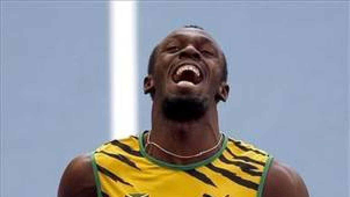 Bolt durante los Mundiales de Atletismo de Moscú 2013.-Foto: EFE