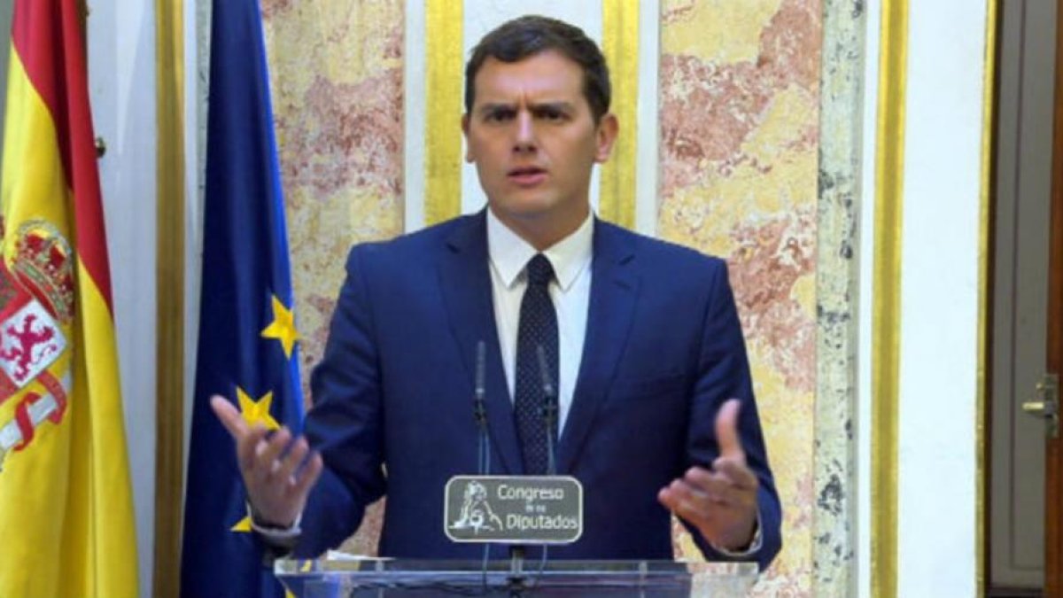 Albert Rivera, durante la comparecencia de esta tarde en el Congreso.-TVE