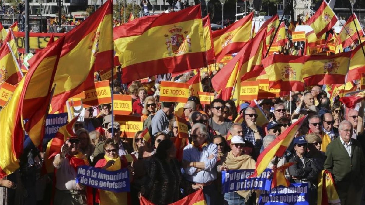 Concentración en la plaza de Colón de Madrid.-JUAN MANUEL PRATS