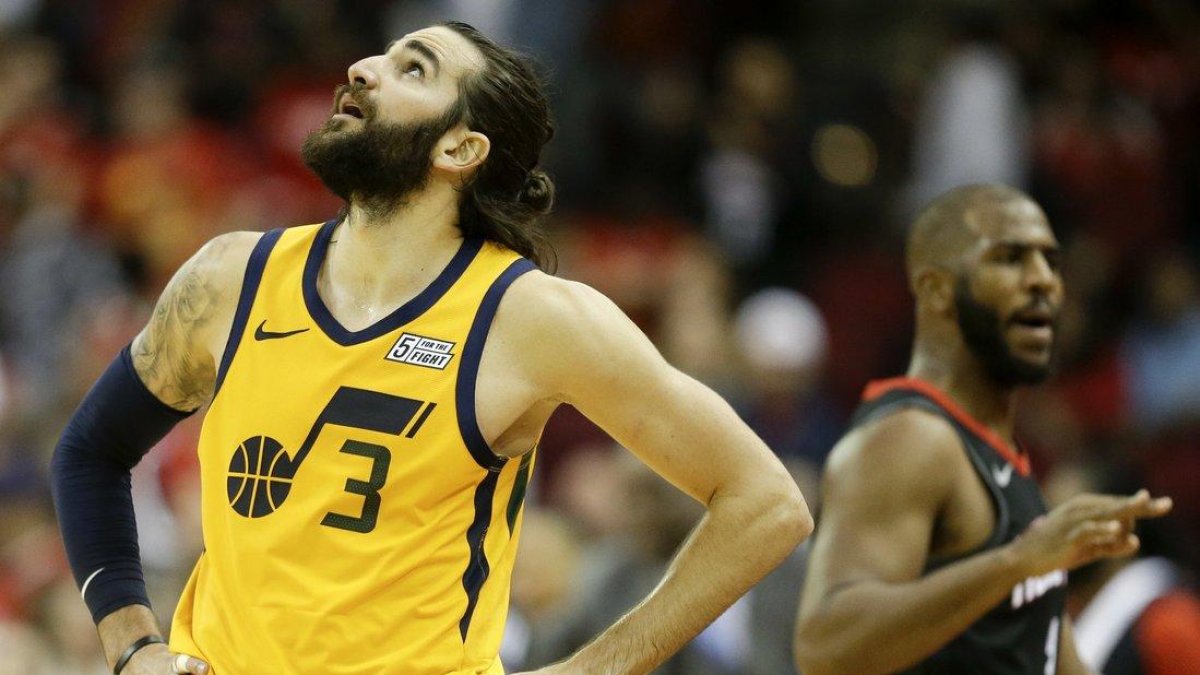 Ricky Rubio, durante la derrota ante Rockets-