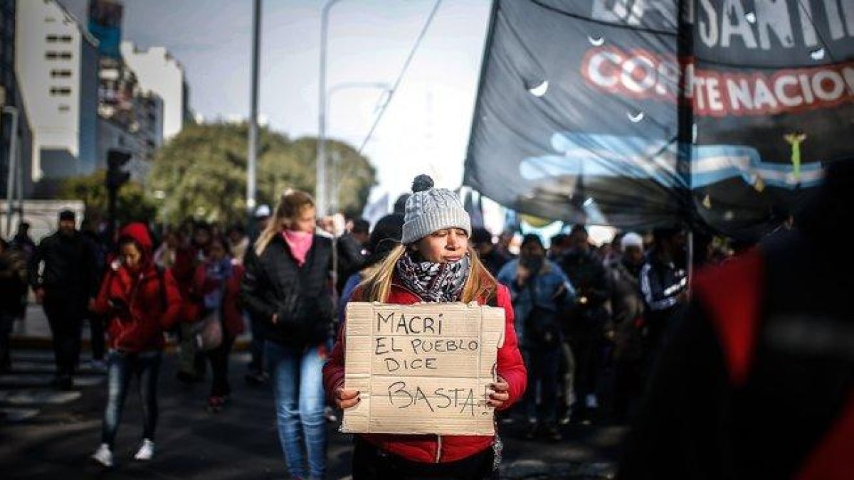 Protestas masivas en contra del gobierno de Mauricio Macri en Argentina.-EFE