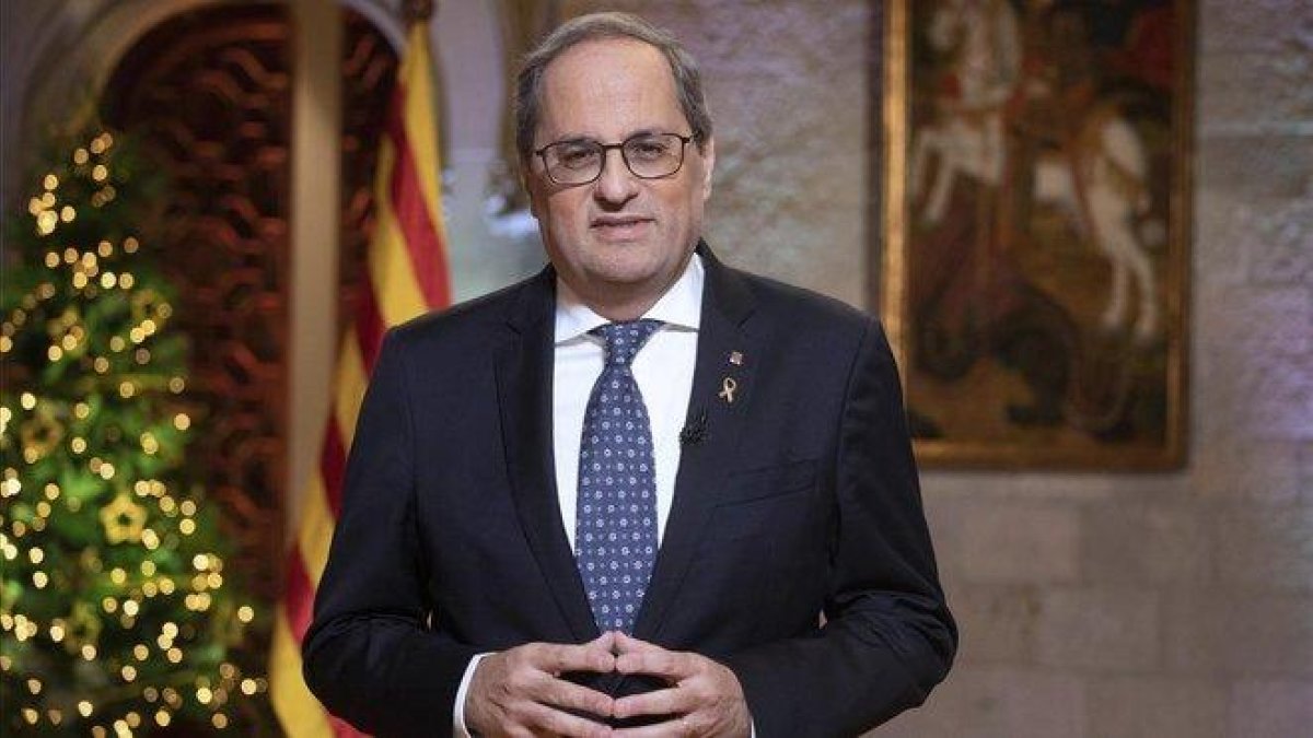 El presidente de la Generalitat, Quim Torra, en su mensaje de Fin de Año-