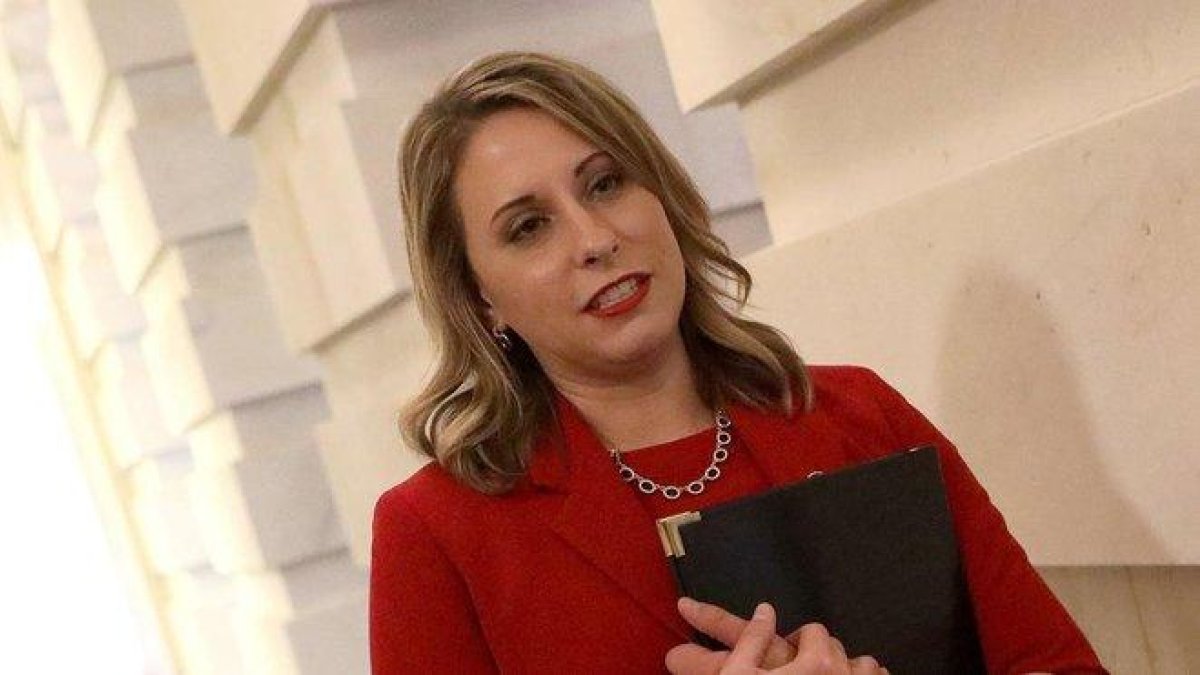 Katie Hill, el día de su dimisión en el Congreso de EEUU, este jueves.-AFP