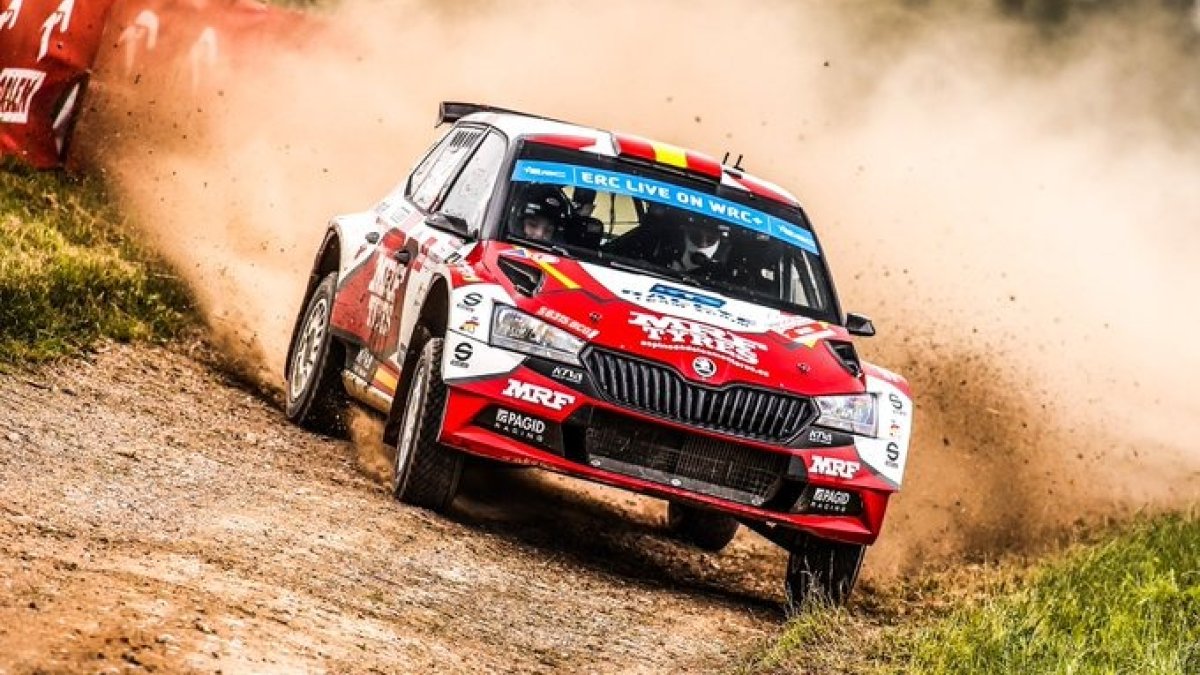 Llarena, durante un momento de la competición. TWITTER / @RALLYETEAMSPAIN