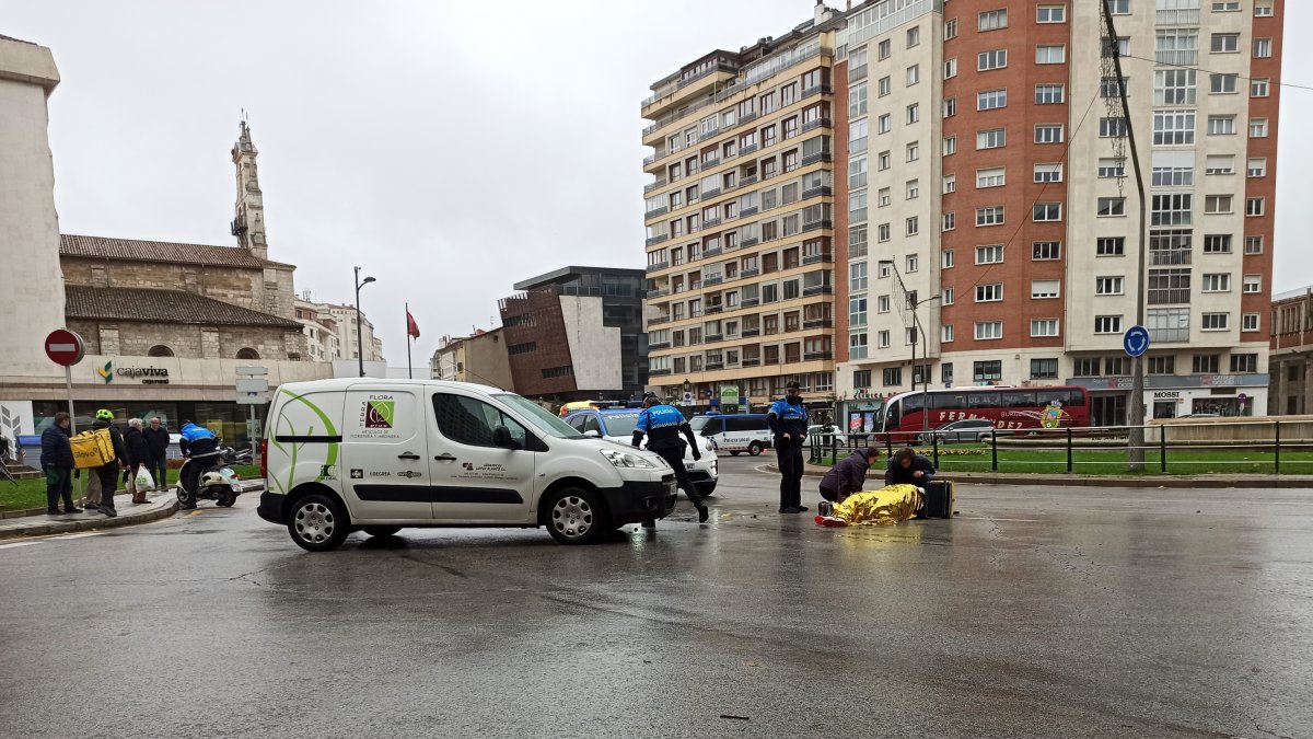 Imagen del accidente en plaza España. ECB