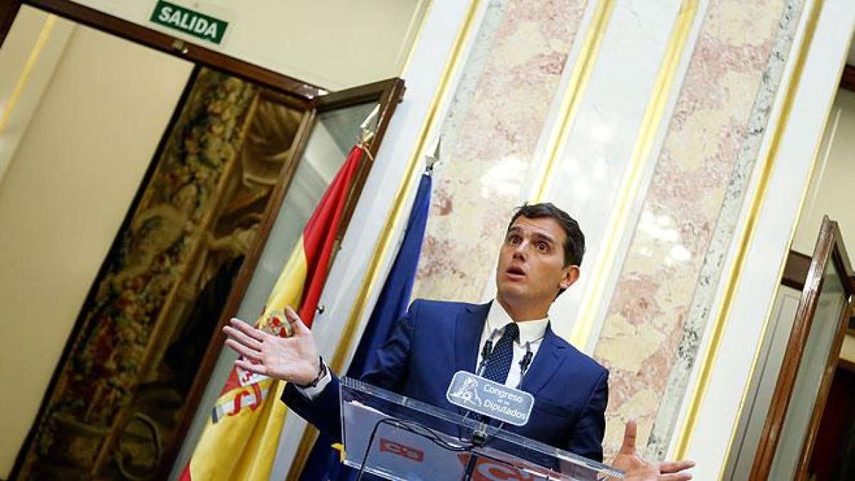 En declaraciones de Albert Rivera del pasado mes de junio y las ofrecidas el 9 de agosto, se aprecia que Rivera ha cambiado su discurso sobre un posible apoyo a Rajoy.-JUAN MANUEL PRATS