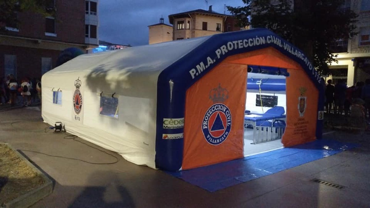 Imagen de un pueesto de Proteción Civil de Villarcayo. PROTECCIÓN CIVIL DE VILLARCAYO