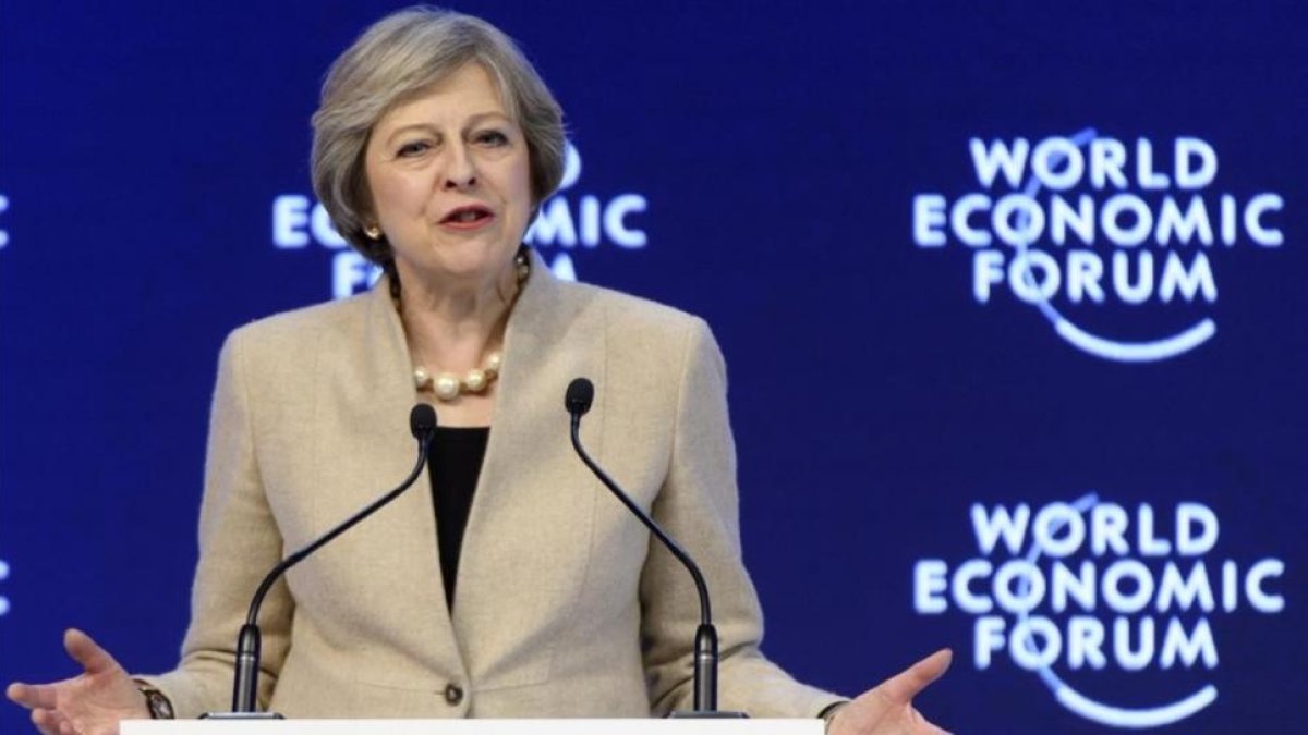 Theresa May en Davos.-Laurent Gillieron