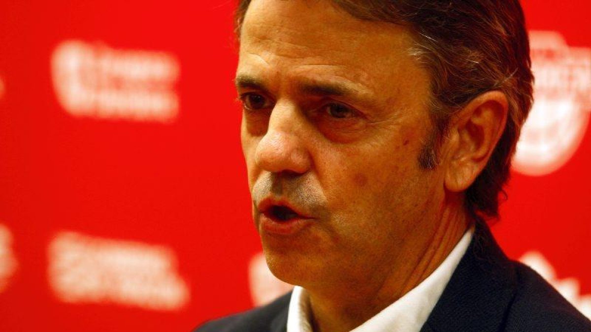 Porfi Fisac, en sala de prensa.-EL PERIÓDICO/ ARCHIVO