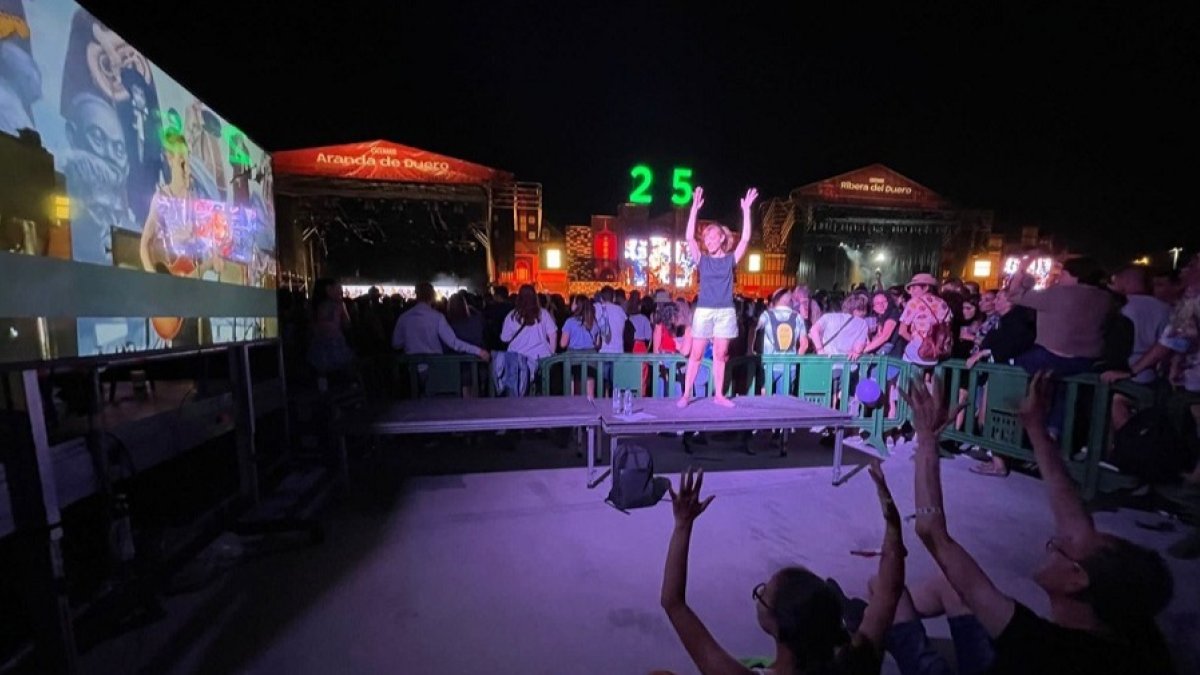 La intérprete de lengua de signos durante uno de los conciertos 'accesibles' del Sonorama 2022. ECB