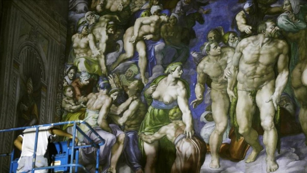 Vista parcial de la réplica de la Capilla Sixtina en México.-EFE / MARIO GUZMAN