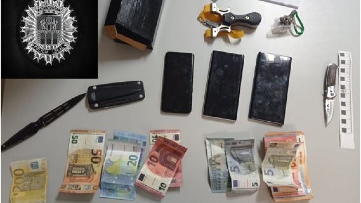 Imagen de los objetos incautados por la Policía de Aranda