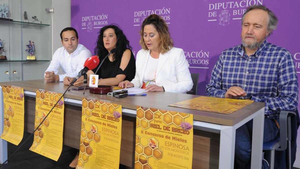 Javier Fernández, Montserrat Aparicio, Yolanda Martínez y Ángel de la Fuente durante la presentación de las jornadas.-ISRAEL L. MURILLO