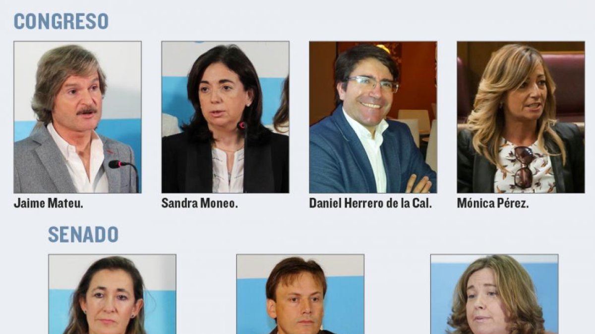 SUPLENTES. La lista del Congreso se completa con Mario Laso, Sara Barriuso y Esteban Martínez. En el Senado, Mercedes Alzola y Juan Manuel Romo son suplentes de Contreras; César Barriada y Mónica García, de Pascual y Marta Arroyo y Jesús Briones, de Crist-ECB