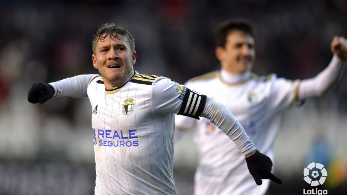 Juanma celebra su gol. LALIGA