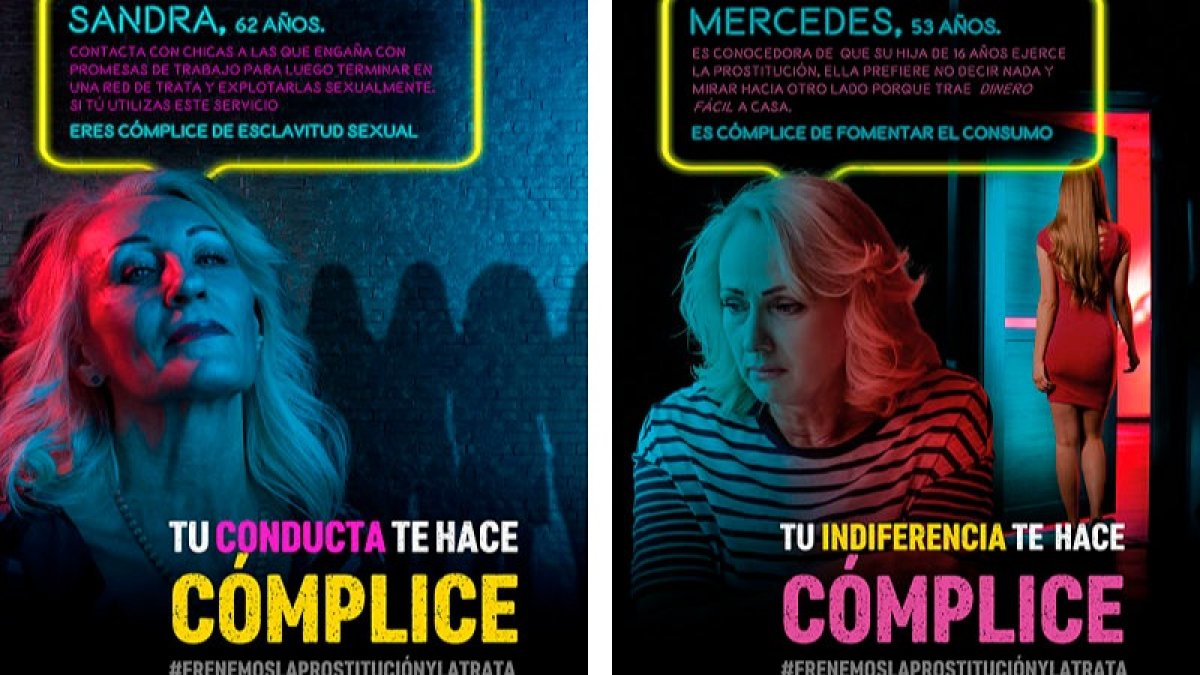 Dos de los carteles retirados por el Ayuntamiento tras las críticas.