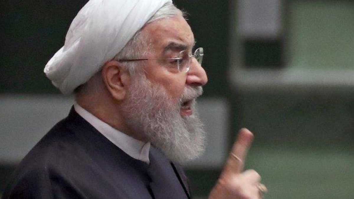 El presidente de Irán, Hassan Rohaní, en el Parlamento en Teherán.-