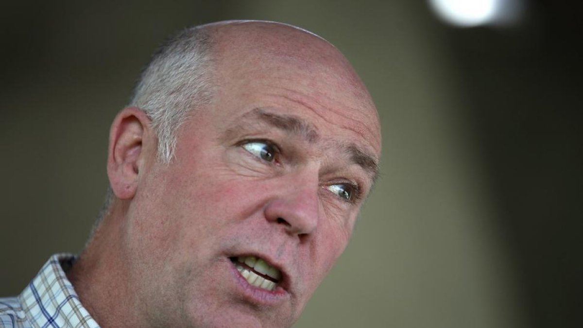 El candidato republicano Greg Gianforte, durante un acto de campaña en Montana.-JUSTIN SULLIVAN