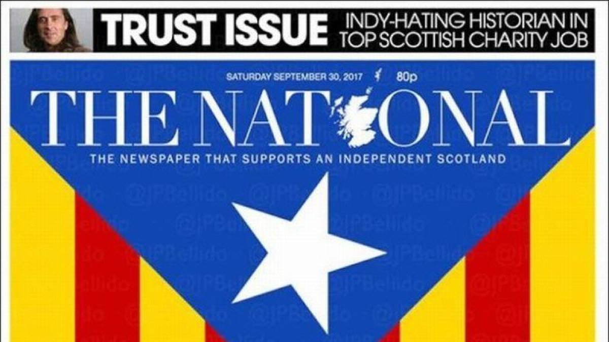 La portada del escocés The National de este sábado.-EL PERIÓDICO