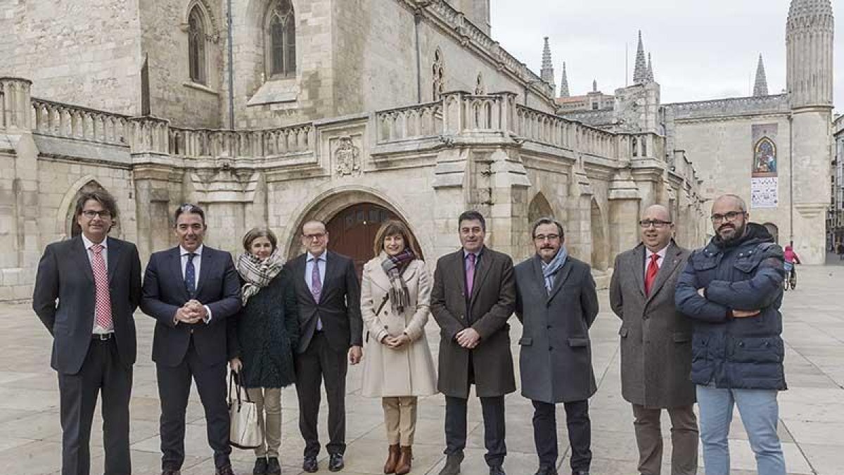 Los directivos de El Corte Ingés de Burgos y Castilla y León mantuvieron ayer un encuentro con los medios en Burgos.-S. OTERO