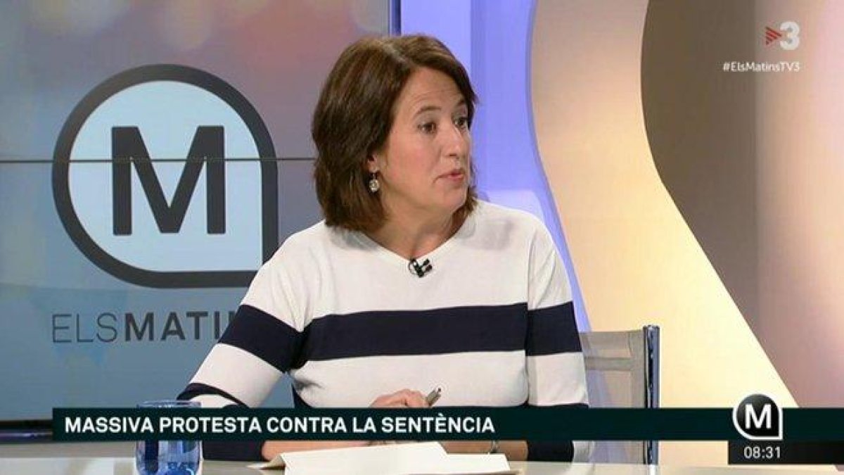 La presidenta de la ANC, Elisenda Paluzie, durante su entrevista en ’Els Matins’.-