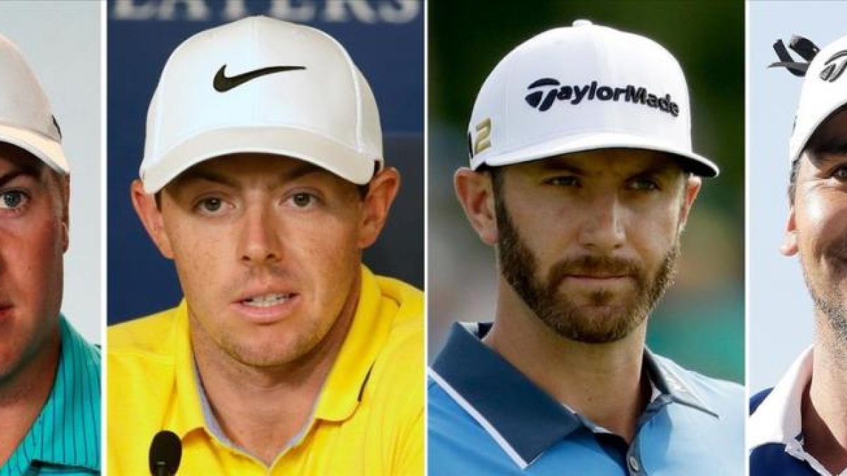 Jordan Spieth, Rory McIlroy, Dustin Johnson y Jason Day.-AP