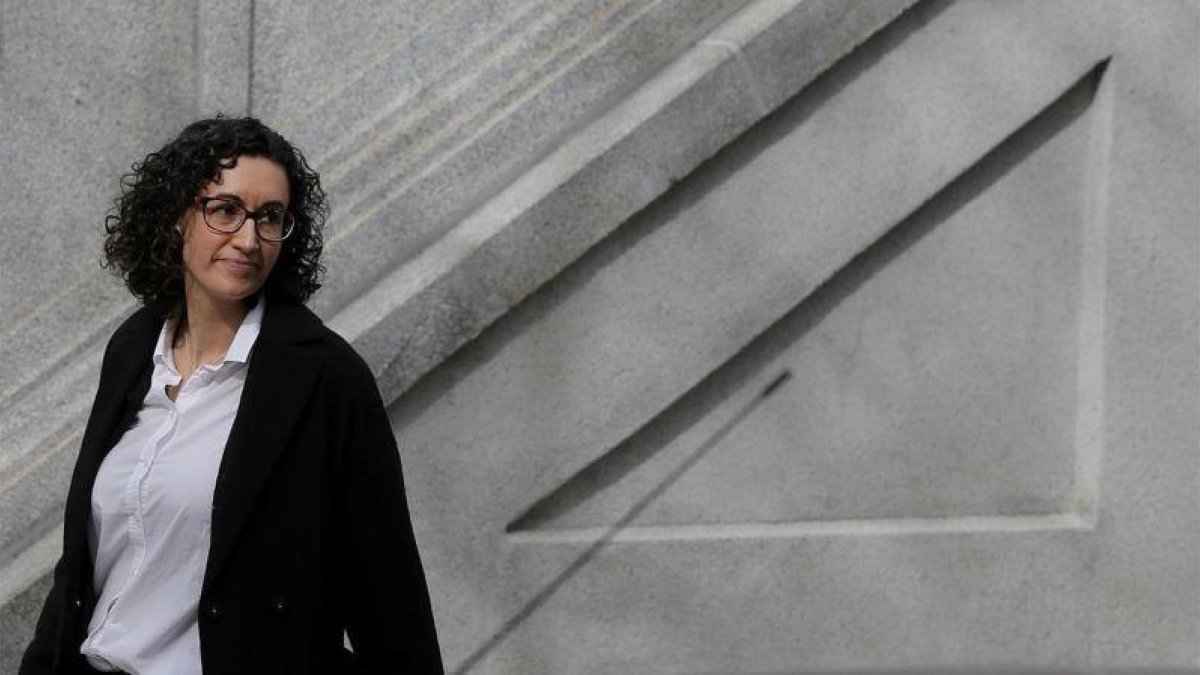 Marta Rovira, a su salida del Tribunal Supremo.-JOSÉ LUIS ROCA
