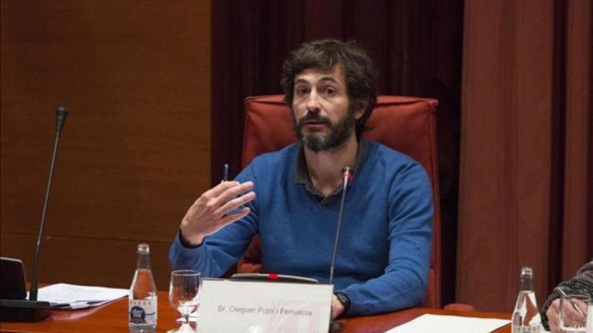 Oleguer Pujol, durante su comparecencia en la comisión de investigación sobre corrupción del Parlament.-FERRAN NADEU