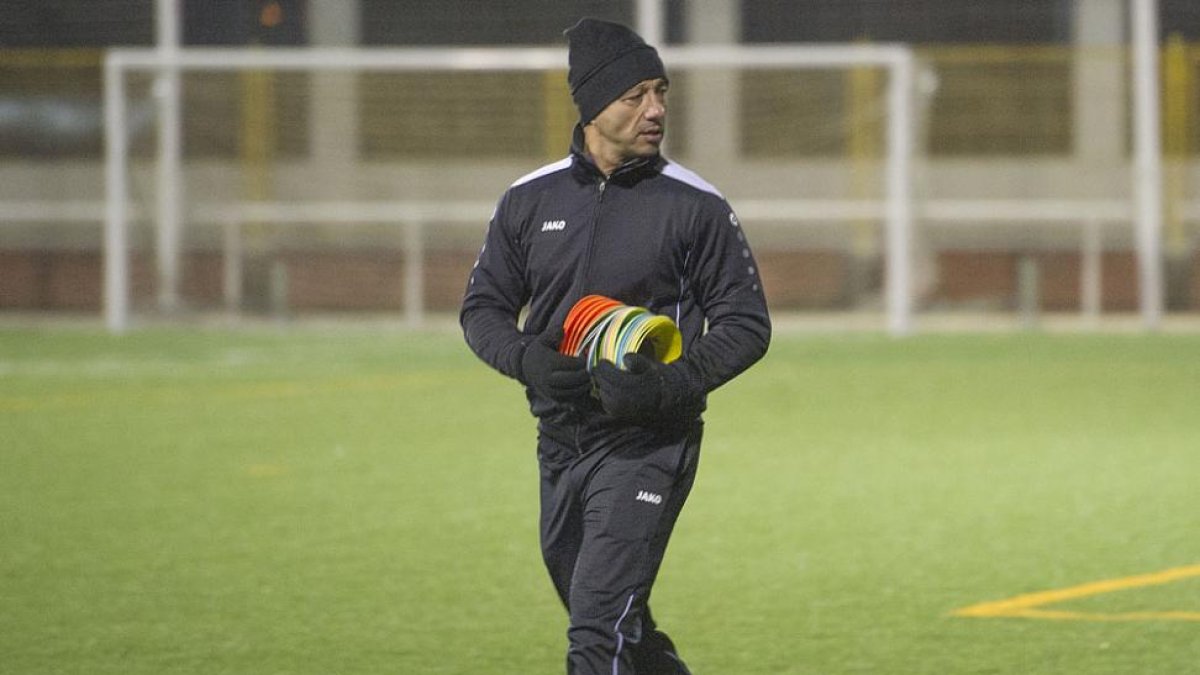 SantiSedano durante su primer entrenamiento con el Atrio.-ISRAEL L. MURILLO