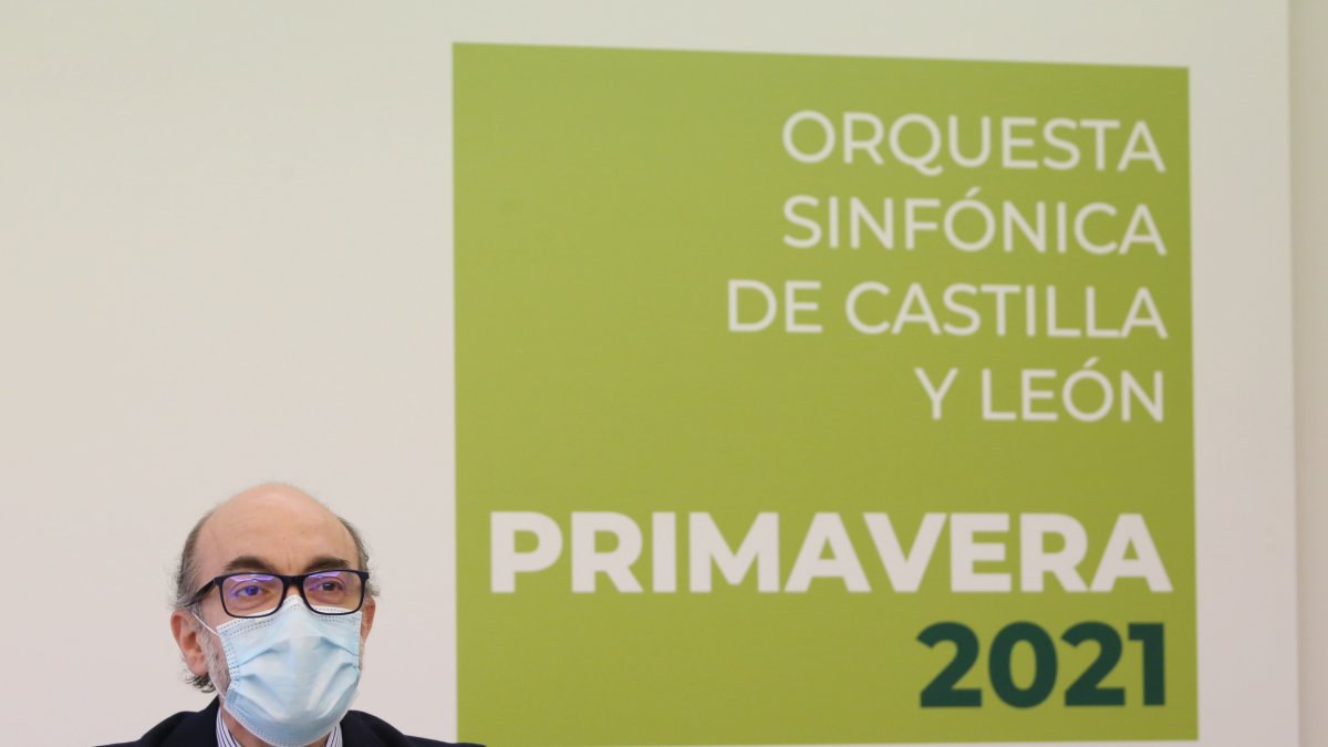 Ortega, durante la presentación de la programación de primavera de la Orquesta Sinfónica de Castilla y León. ICAL