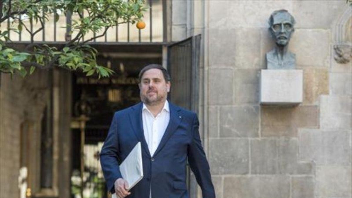 Oriol Junqueras, en el Palau de la Generalitat.-FERRAN SENDRA
