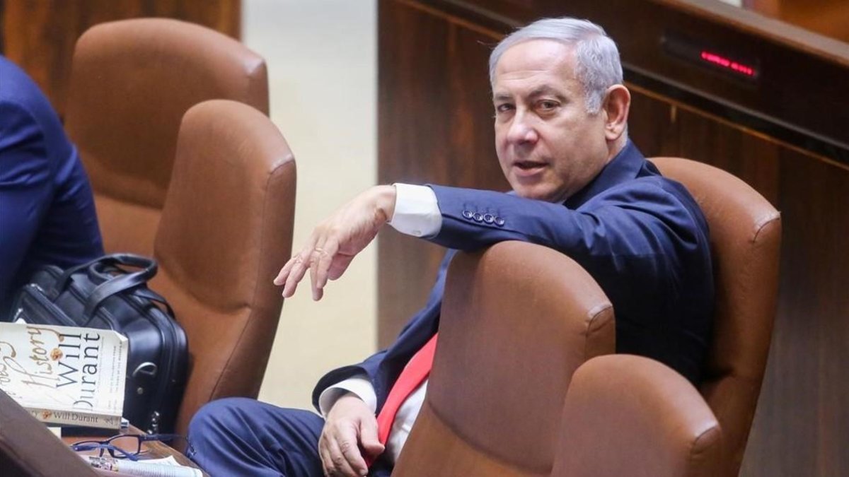 Binyamin Netanyahu en el Parlamento tras la aprobación de la ley del estado-nación.-MARC ISRAEL SELLEM