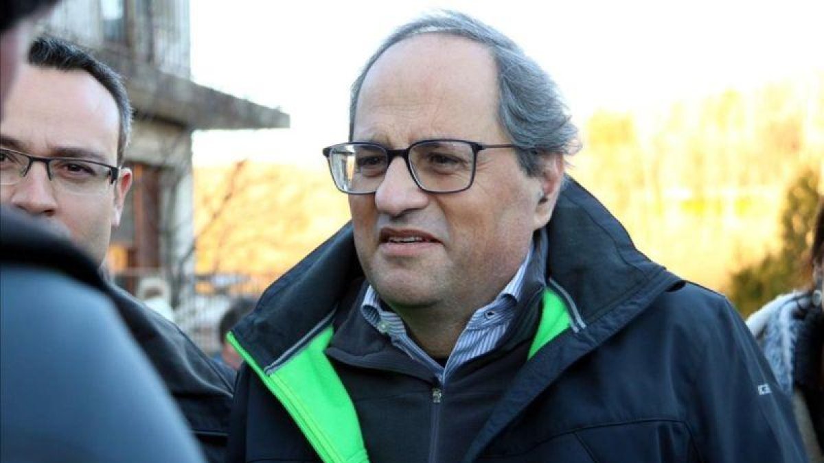 Quim Torra, a su llegada a Molló.-GEMMA TUBERT (ACN)