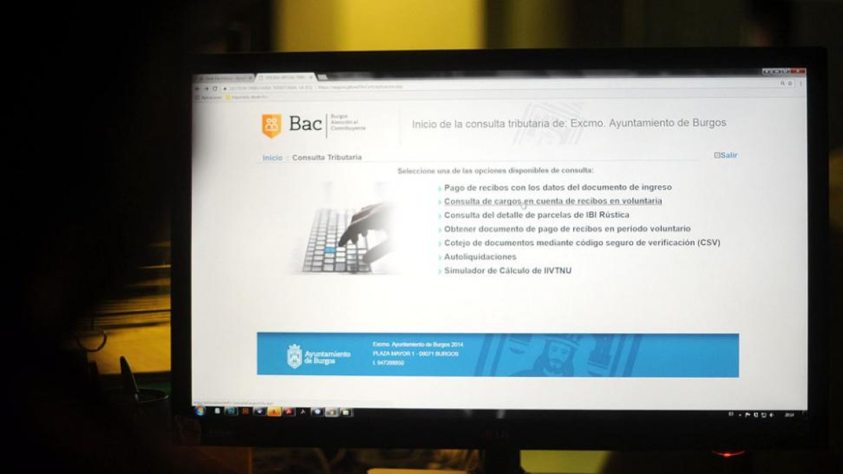 Vista del portal de pagos de la Oficina de Atención al Contribuyente.-ISRAEL L. MURILLO