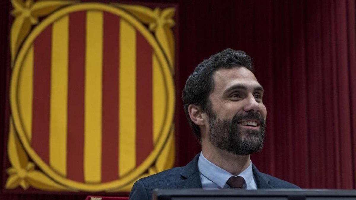 Pleno del Parlament, esta mañana.-FERRAN SENDRA