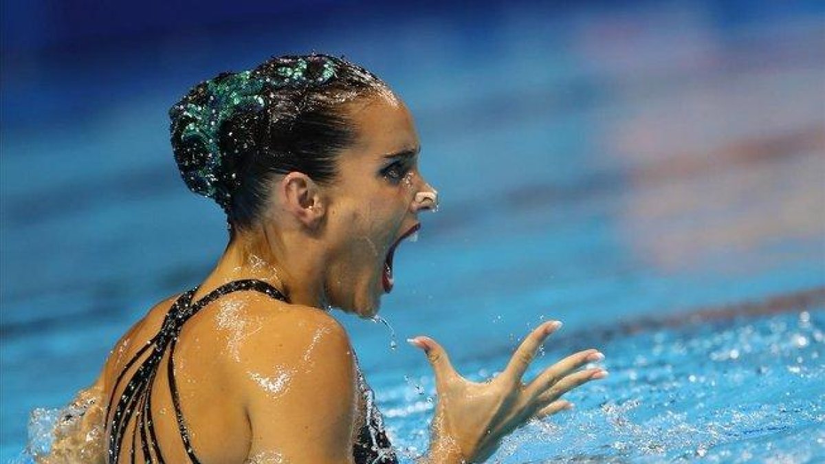 Ona Carbonell durante su actuación en la preliminar de solo libre, que la dejó en segunda posición / Ona Carbonell durante su actuación en la preliminar de solo libre, que la dejó en segunda posición-YONHAP (EFE)