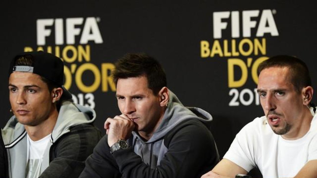 Cristiano, Messi y Ribéry.-STEFFEN SCHMIDT (EFE)