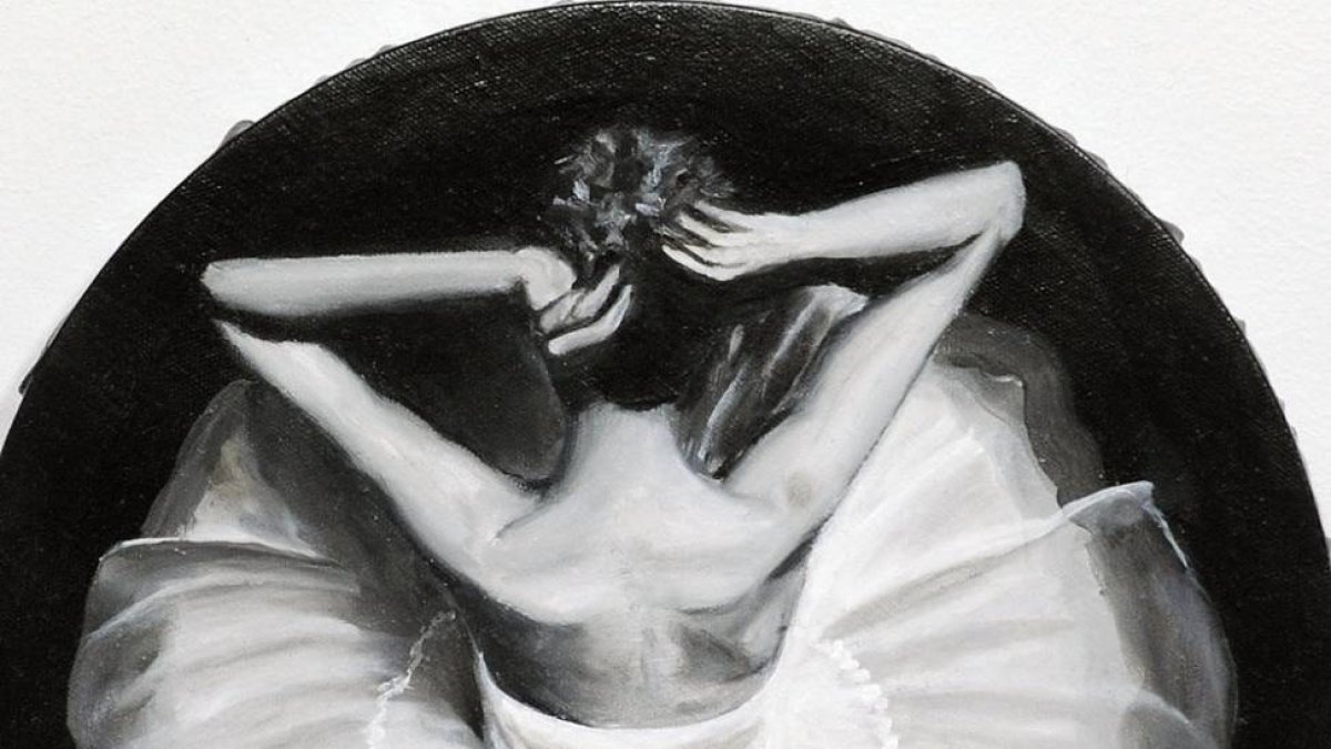 Una de las pinturas expuestas.-