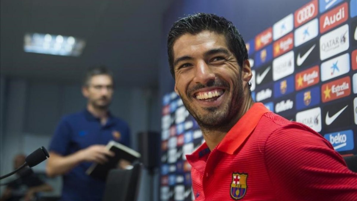 Luis Suárez, en la ciudad deportiva de Sant Joan Despí.-JORDI COTRINA