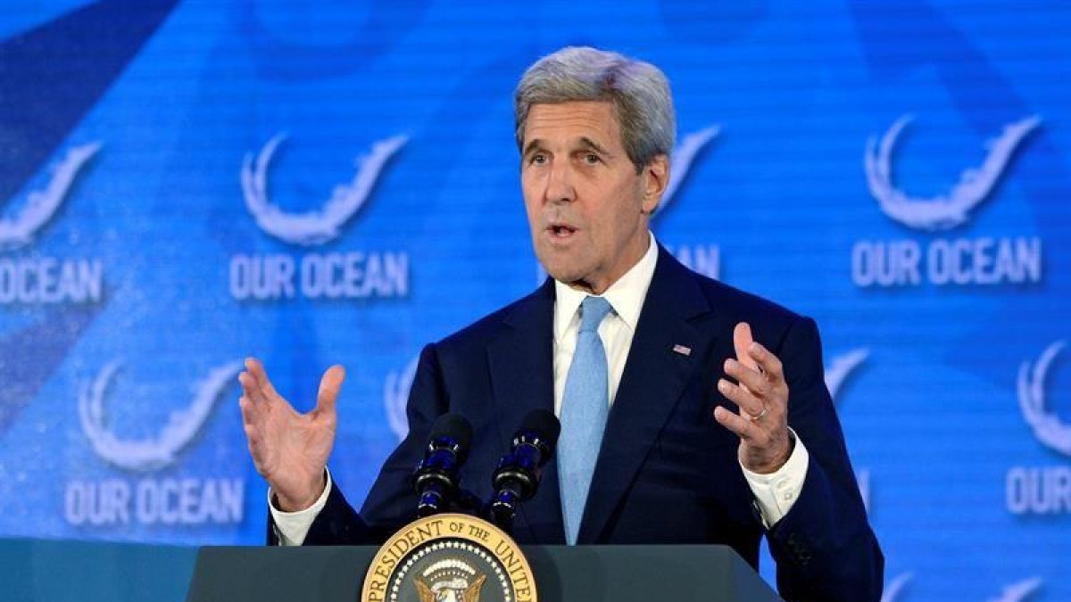 El secretario de Estado, John Kerry, pronuncia su discurso durante la apertura de la III Conferencia Internacional