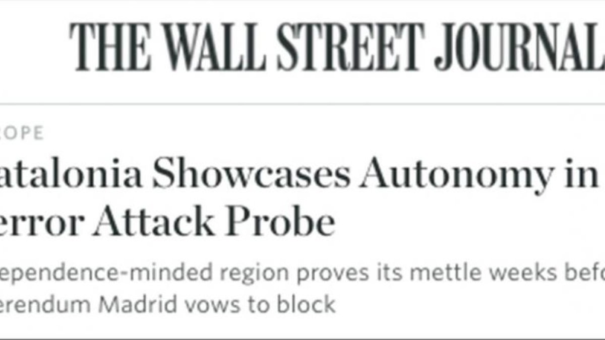 La portada del artículo publicado en The Wall Street Journal.-EL PERIÓDICO