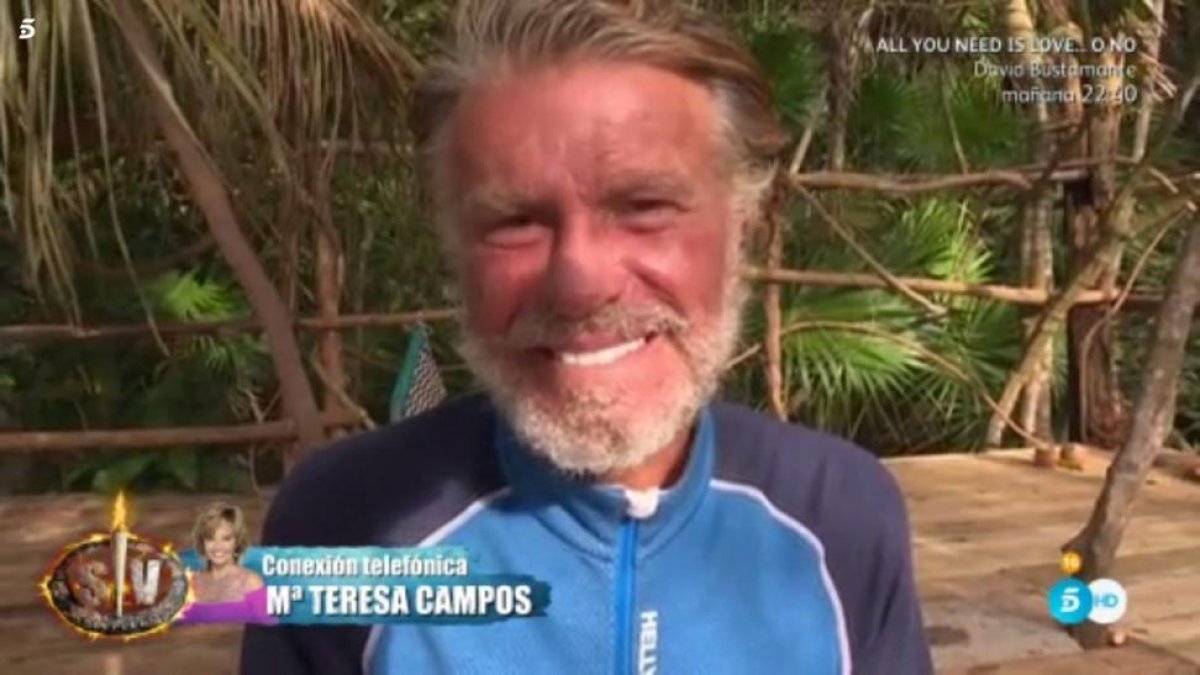 Bigote Arrocet, durante su conversación con María Teresa Campos, en 'Supervivientes'.-VIDEOTAPE