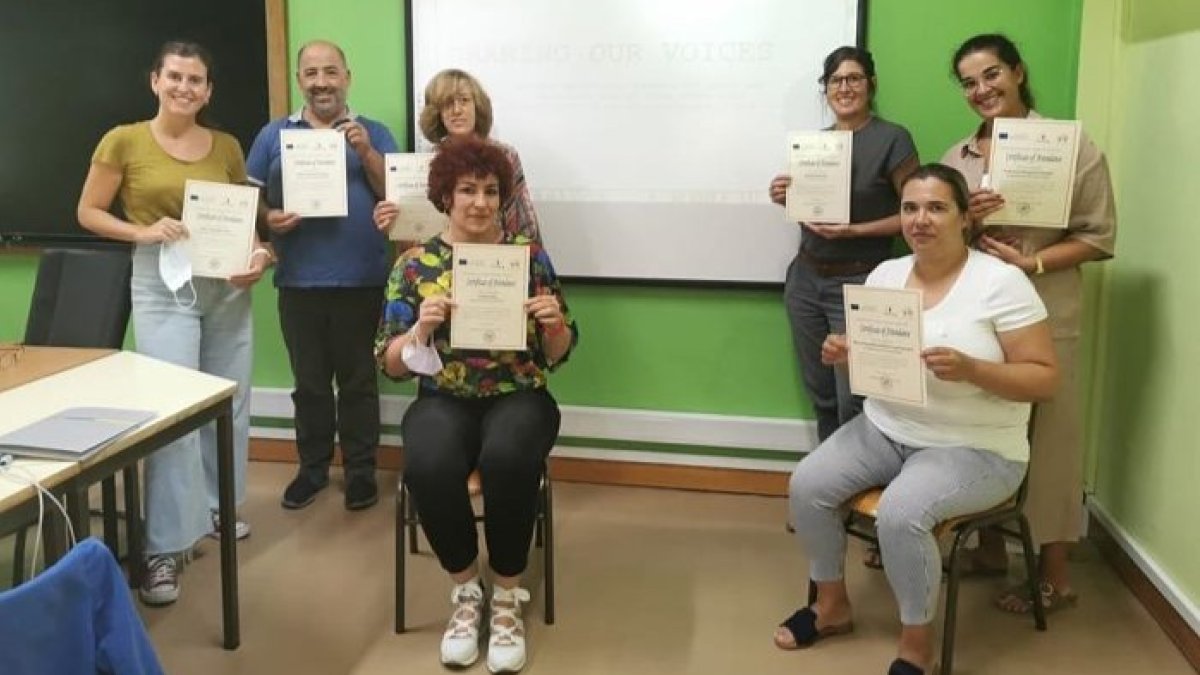 Participantes en la primera reunión presencial en Portugal entre los socios del proyecto europeo Dibujando nuestras voces liderado por la entidad burgalesa Berbiquí. ECB