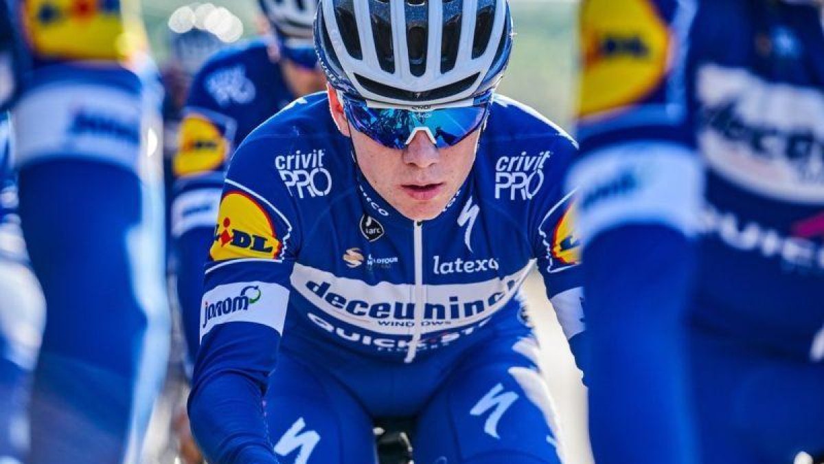 Remco Evenepoel, durante un entrenamiento.-TWITTER / DECEUNINCK QUICK STEP