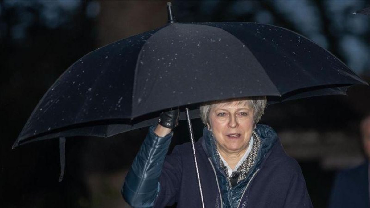 Theresa May ayer en Londres.-AFP / DANIEL LEAL-ILIVAS